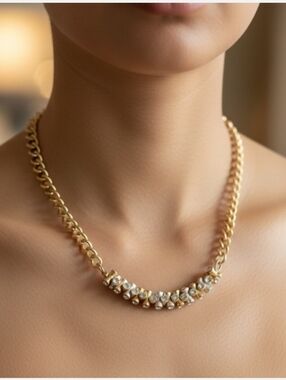 Elegant Gold and Silver Necklace